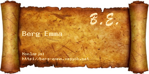 Berg Emma névjegykártya